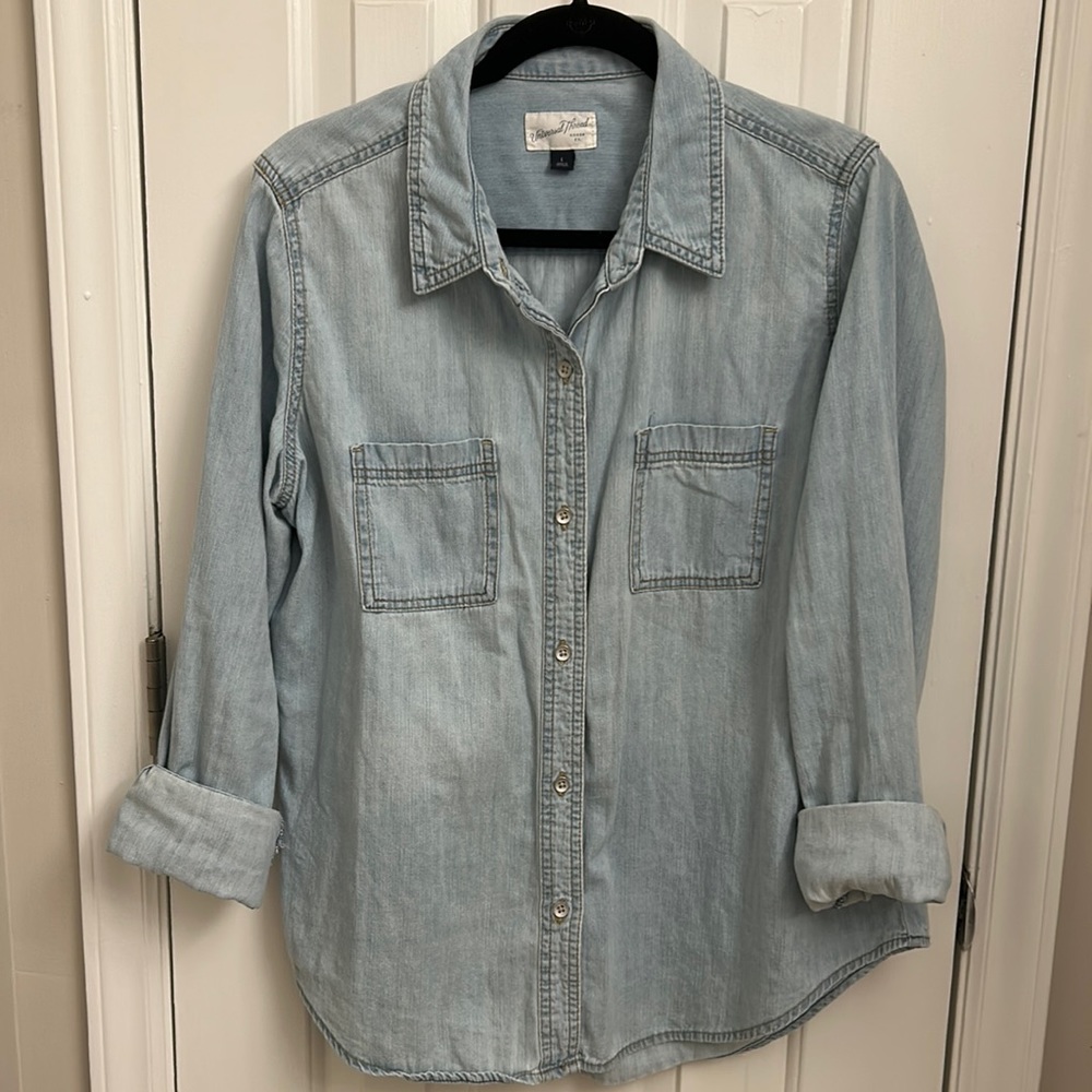 Target Universal Thread light denim button down